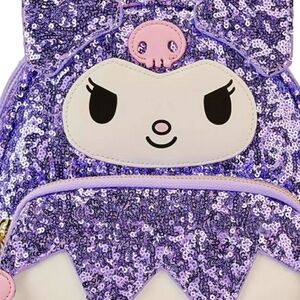 Loungefly's Sanrio Hello Kitty Sequin Kuromi Backpack Purple Sequins